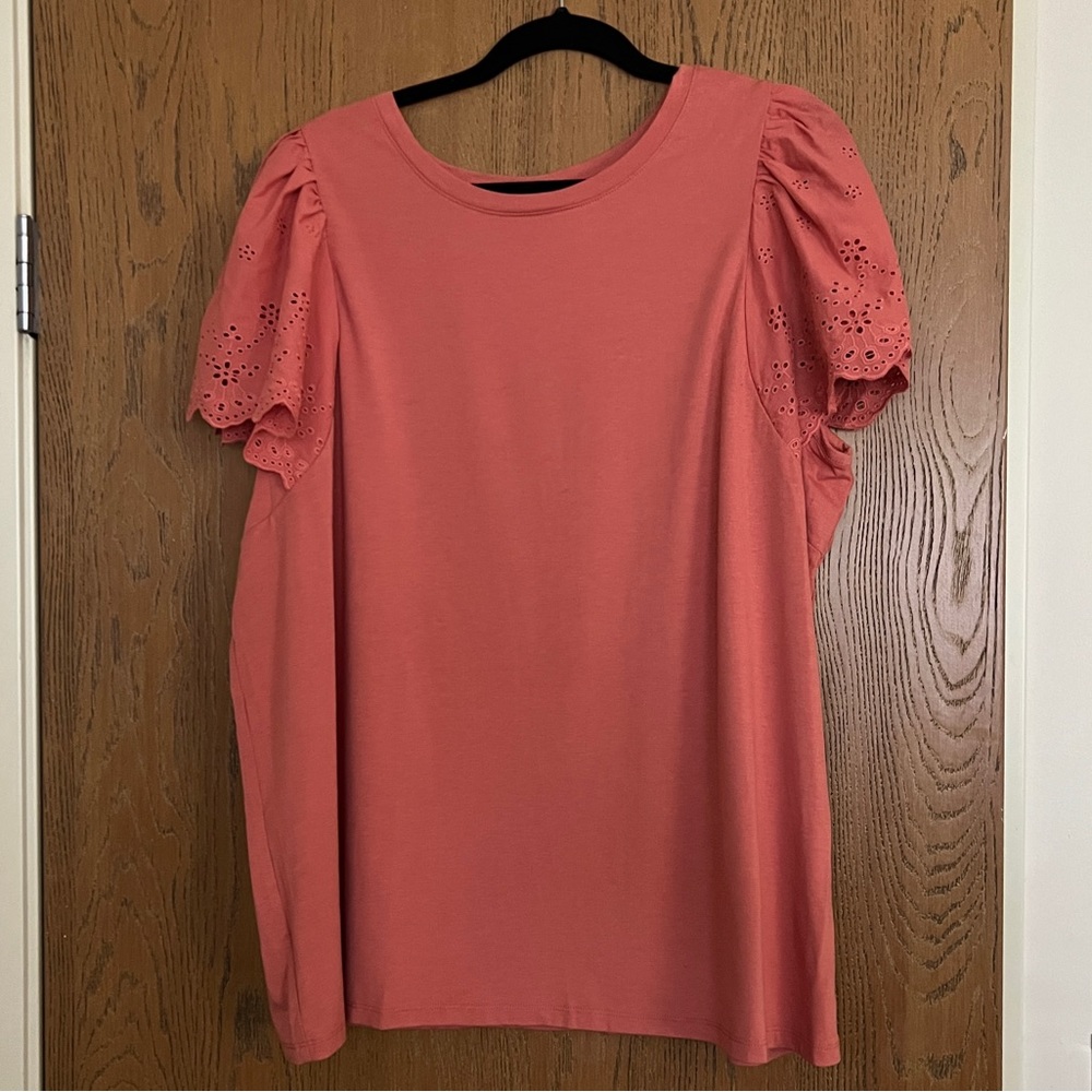 AVA & VIV Coral Short Sleeve Top / Blouse
